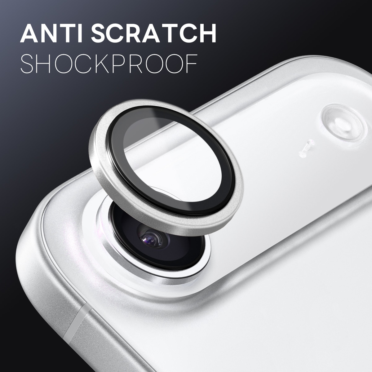 Protecteur d'objectif aluminium verre trempé iPhone 17 Air Argent