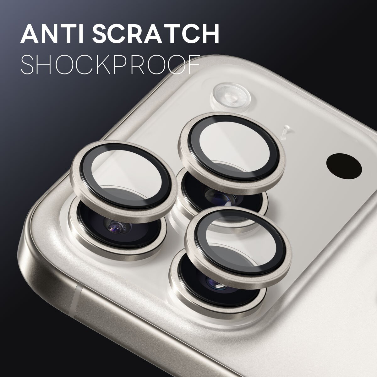Protecteur d'objectif aluminium verre trempé iPhone 17 Pro Gris