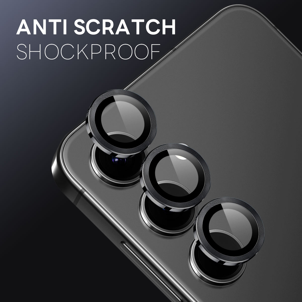 Protecteur d'objectif aluminium verre trempé Samsung Galaxy S25 FE Noir