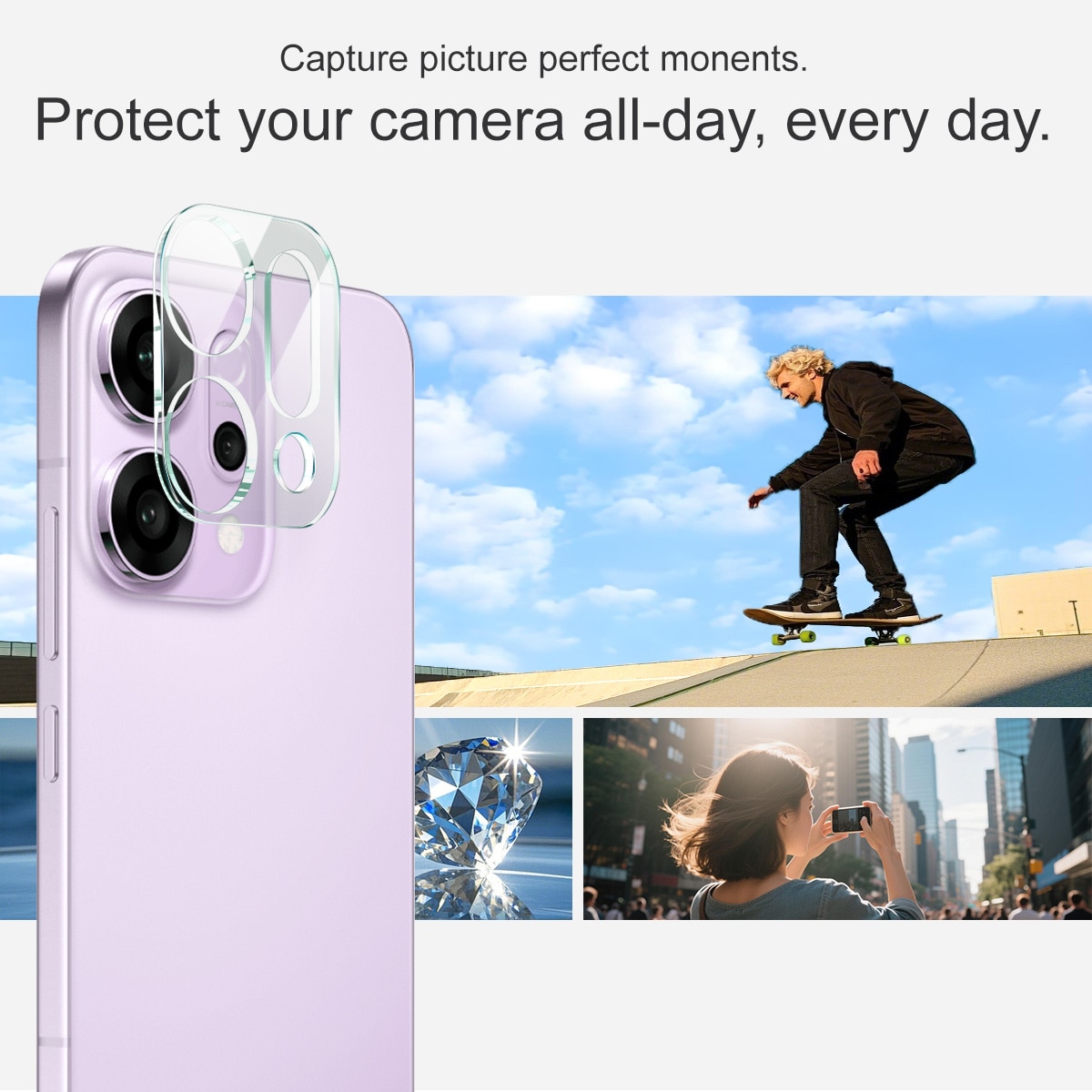 Protecteur de lentille en verre trempé 0,2 mm Oppo Reno 14, Transparent