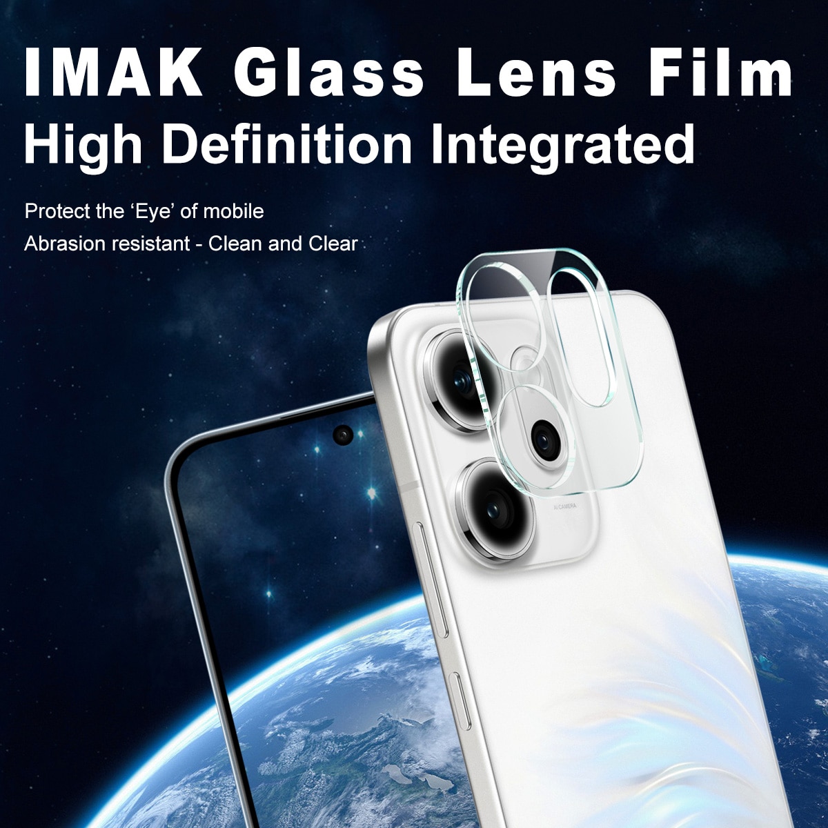 Protecteur de lentille en verre trempé 0,2 mm Oppo Reno 14 F, Transparent
