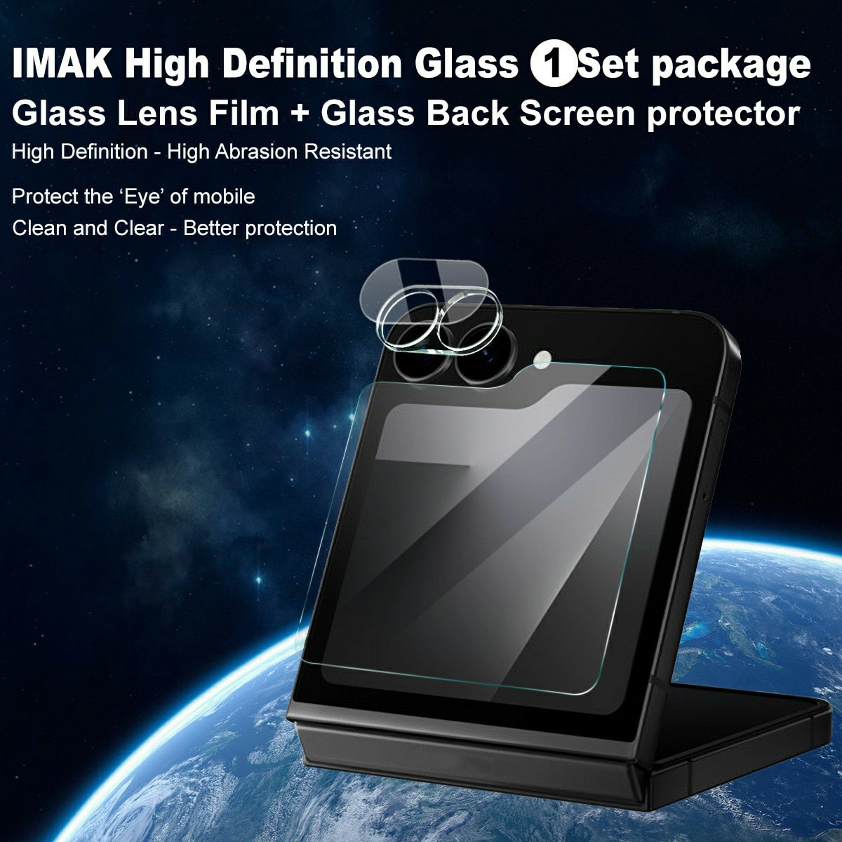 Protecteur d'objectif + Protection d'écran arriere en verre trempé Samsung Galaxy Z Flip 7 FE Transparent
