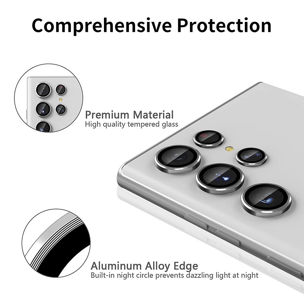 Protecteur d'objectif aluminium verre trempé Samsung Galaxy S23 Ultra, vert