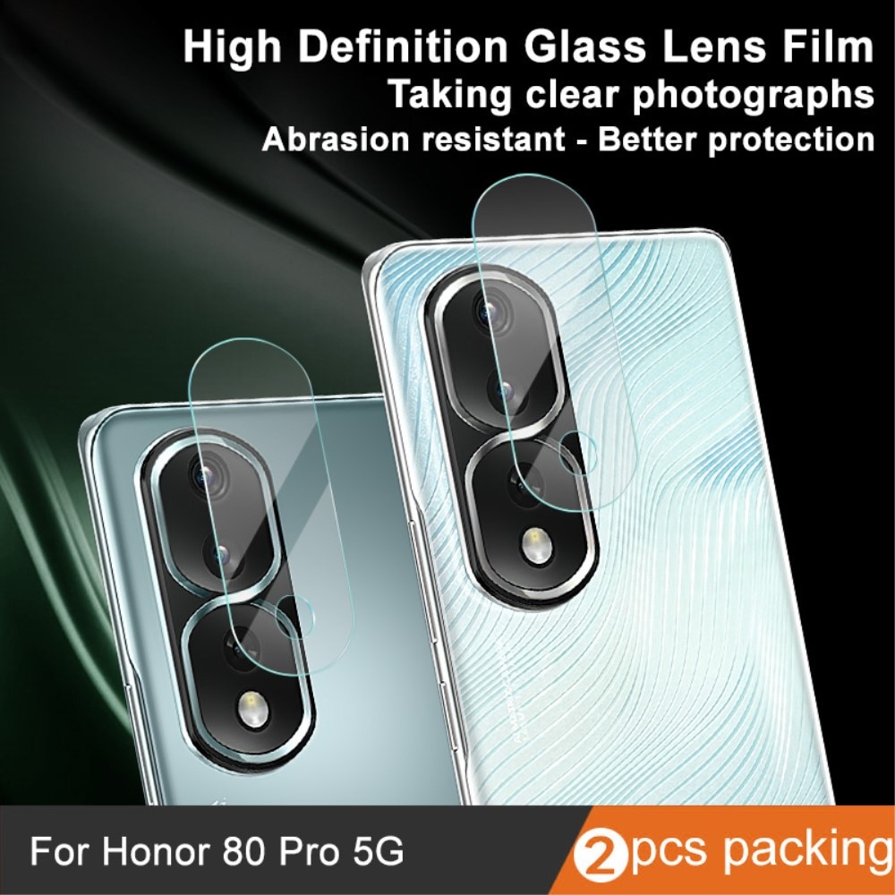 Protecteur de lentille en verre trempé 0,2 mm (2 pièces) Honor 80 Pro, transparent