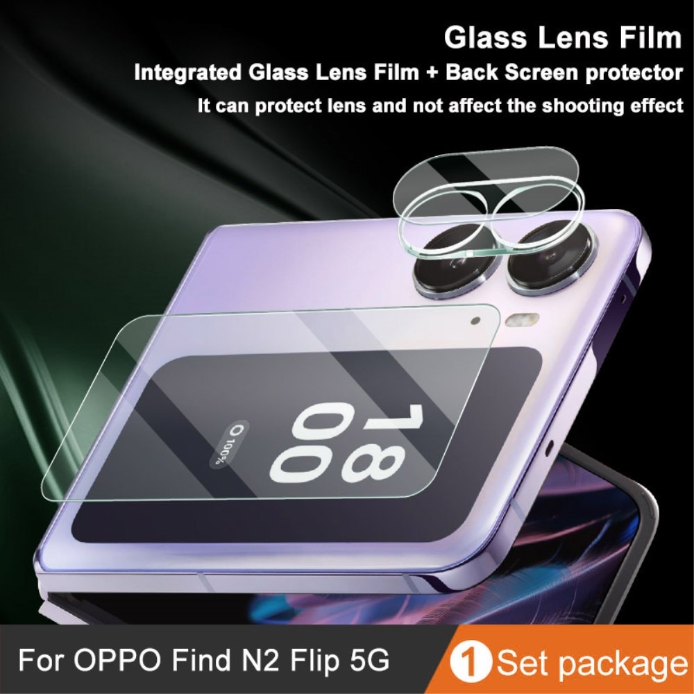 Protecteur d'objectif+Protection d'écran arriere en verre trempé Oppo Find N2 Flip