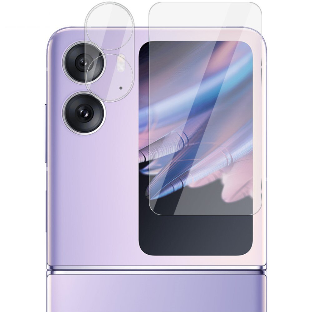 Protecteur d'objectif + Protection d'écran arriere en verre trempé Oppo Find N2 Flip Transparent