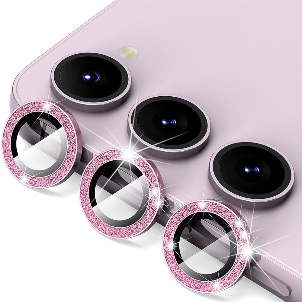 Protecteur d'objectif aluminium scintillant + Verre trempé Samsung Galaxy S23/S23 Plus, rose