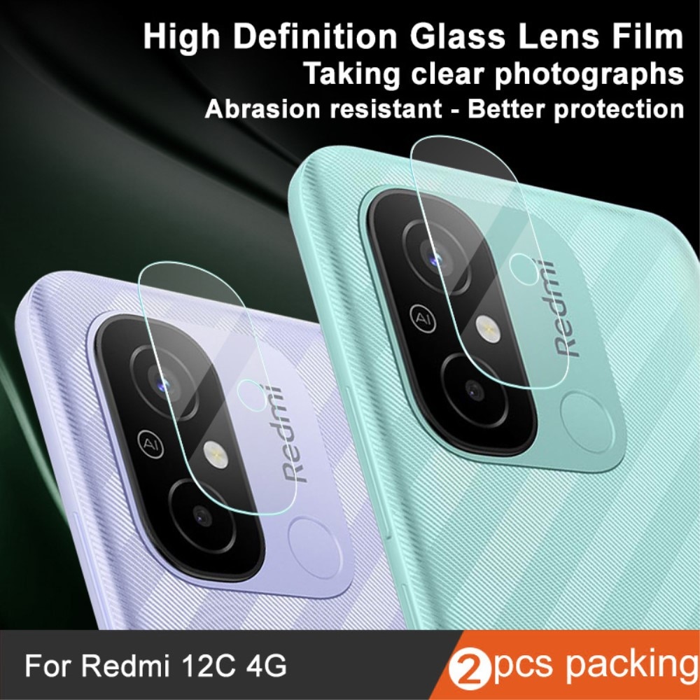 Protecteur de lentille en verre trempé 0,2 mm (2 pièces) Xiaomi Redmi 12C, transparent