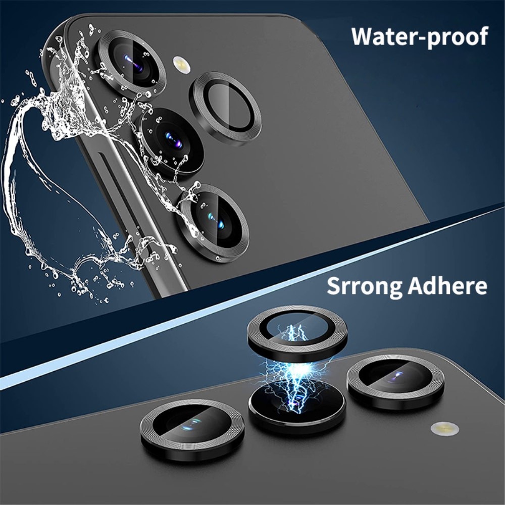Protecteur d'objectif aluminium verre trempé Samsung Galaxy A54, noir