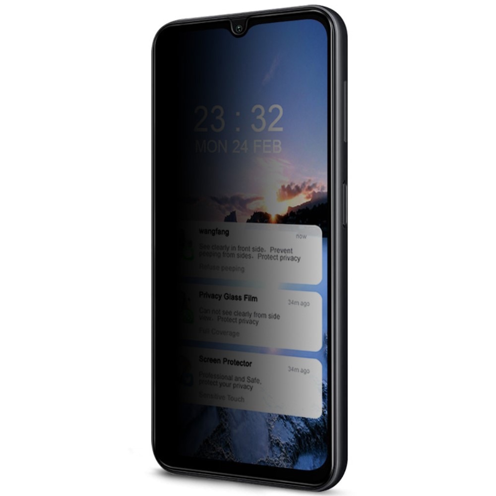 Protecteur d'écran complet de confidentialité en verre trempé Samsung Galaxy A14 Noir