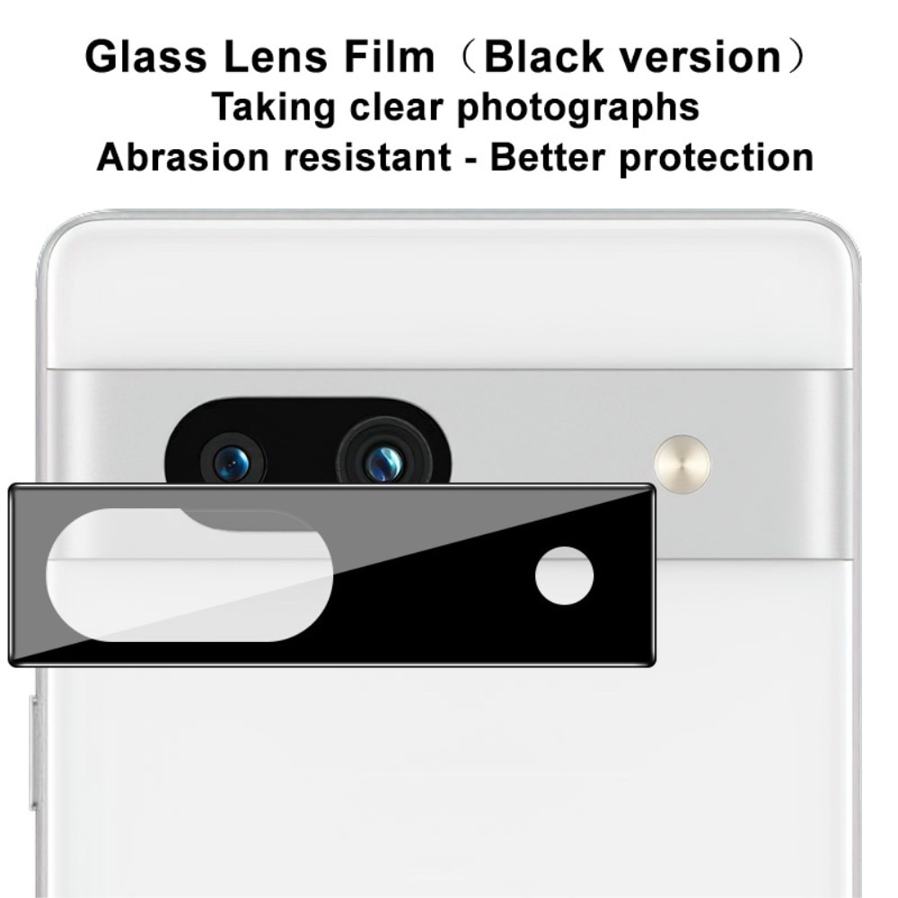 Protecteur de lentille en verre trempé 0,2 mm Google Pixel 7a, noir