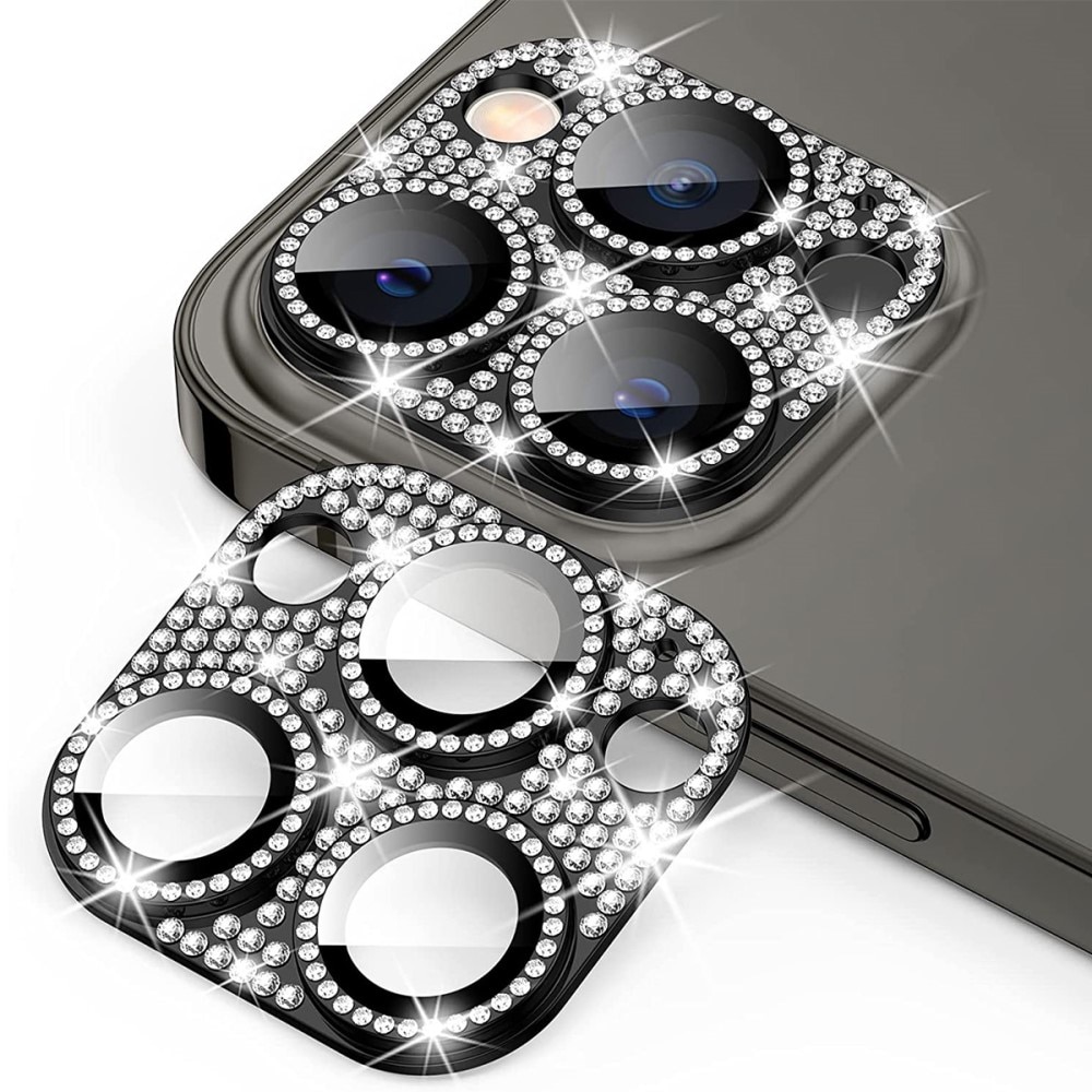 Caméra Protecteur Verre trempé Aluminium Scintillant iPhone 13 Pro, noir