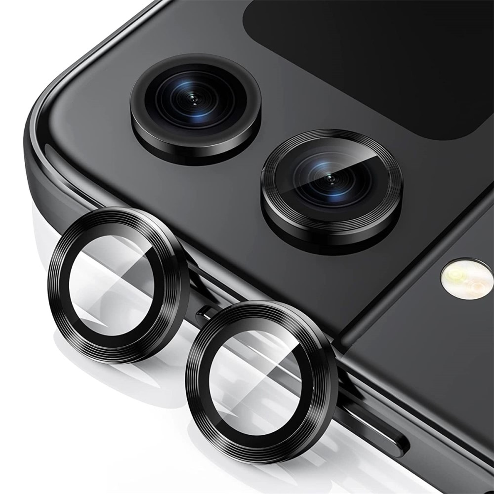 Protecteur d'objectif aluminium verre trempé Samsung Galaxy Z Flip 4, noir