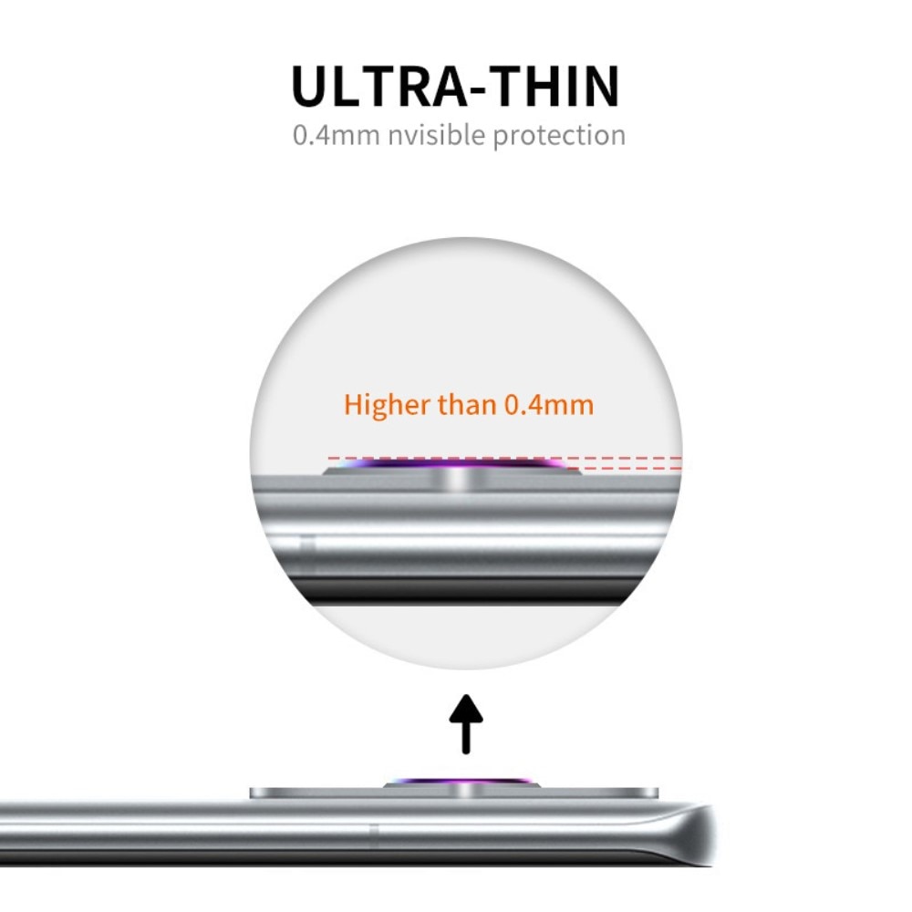 Protecteur d'objectif aluminium verre trempé Huawei P60/P60 Pro, noir