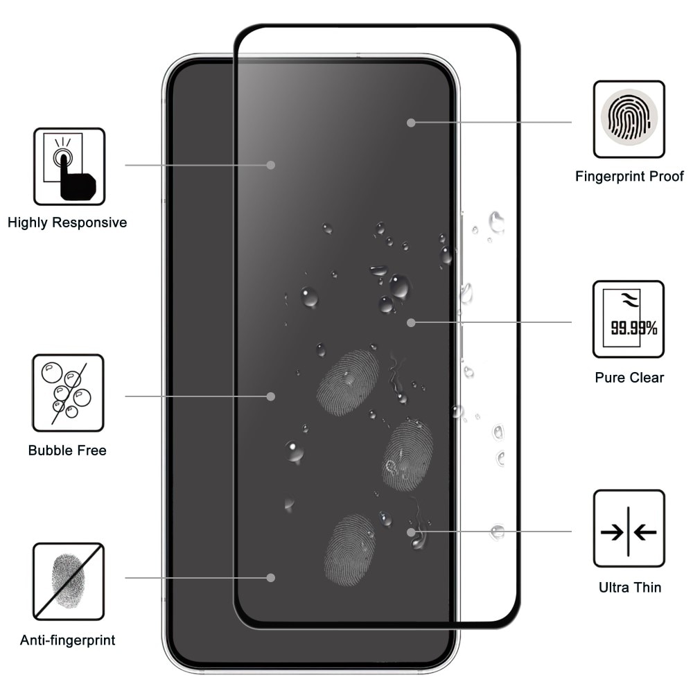Protecteur d'écran complet verre trempé Samsung Galaxy A54 Noir