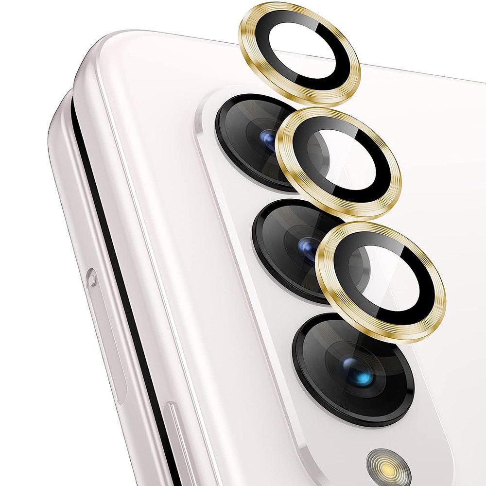 Protecteur d'objectif aluminium verre trempé Samsung Galaxy Z Fold 5, or