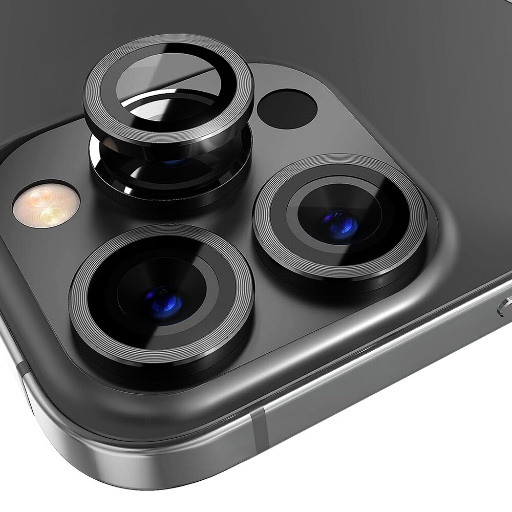 Protecteur d'objectif aluminium verre trempé iPhone 12 Pro Noir