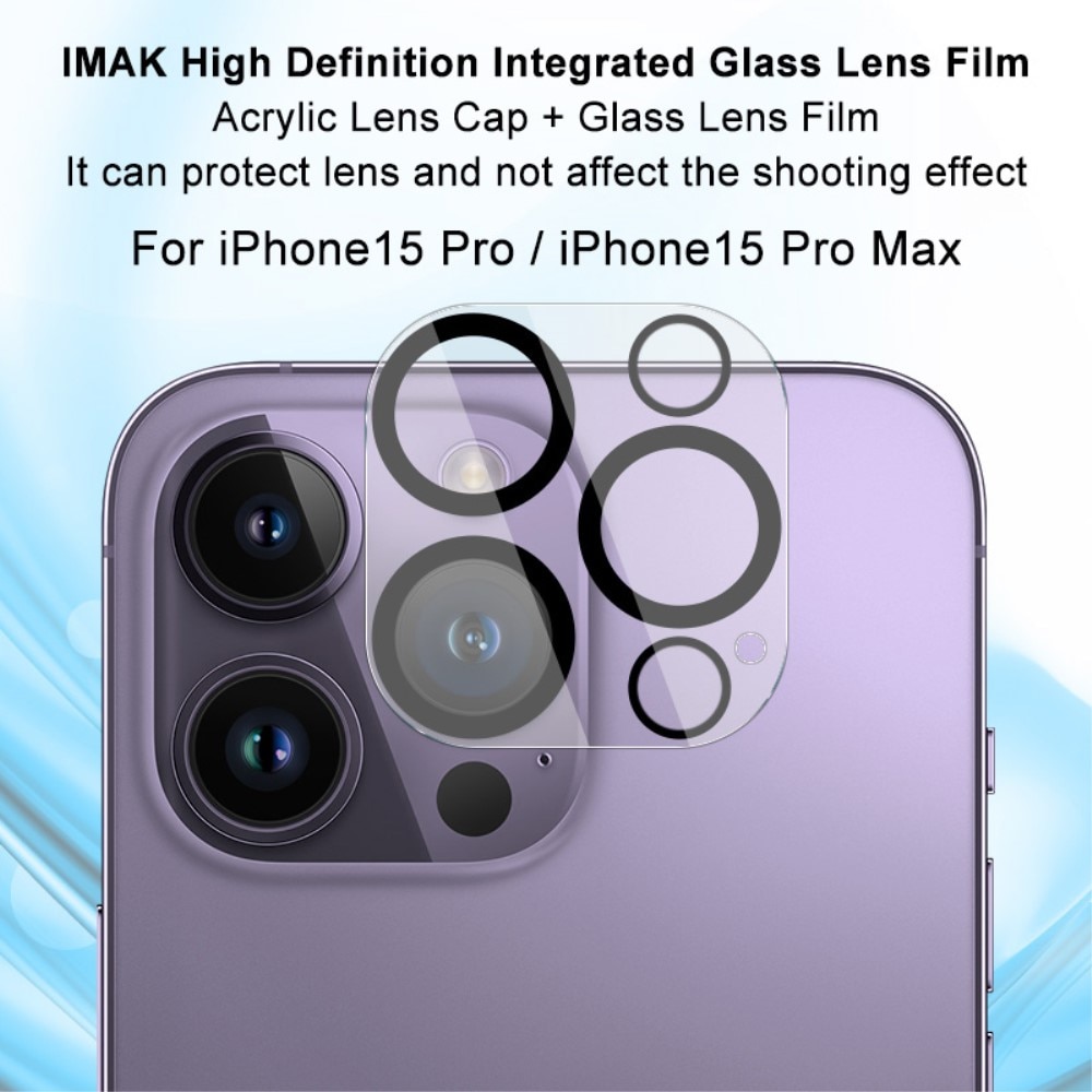 Protecteur de lentille en verre trempé 0,2 mm iPhone 15 Pro, transparent