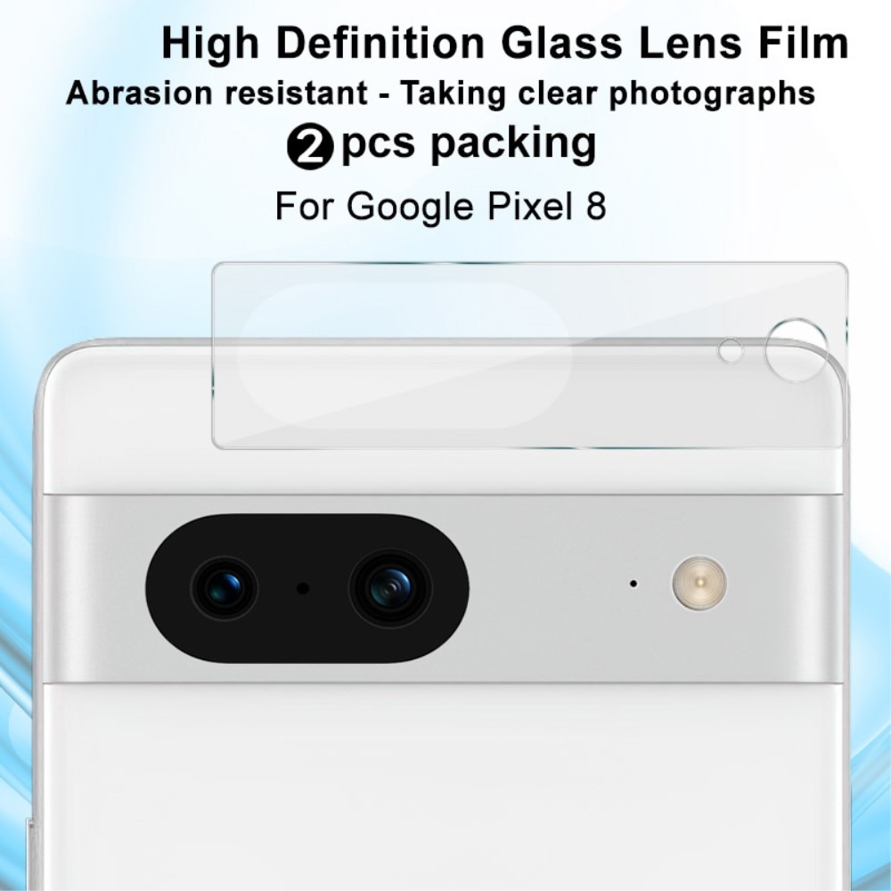 Caméra Protecteur en verre trempé 0,2 mm (2 pièces) Google Pixel 8, transparent