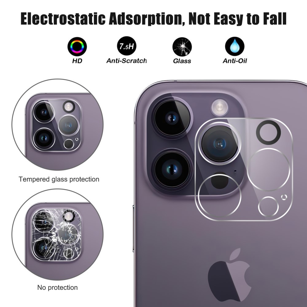 Protecteur d'écran et de caméra verre trempé iPhone 15 Pro Max Transparent