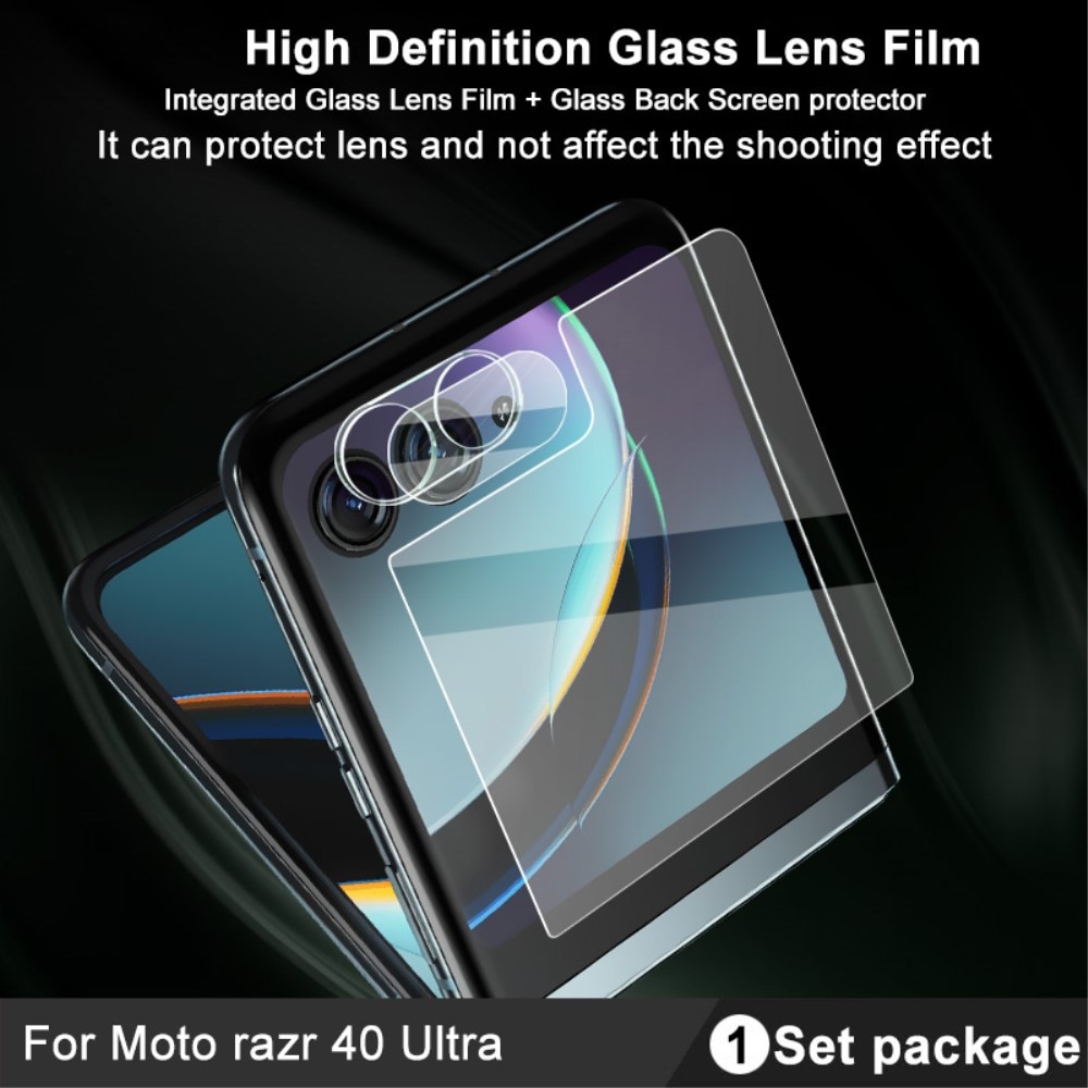 Protecteur d'objectif + Protection d'écran arriere en verre trempé Motorola Razr 40 Ultra