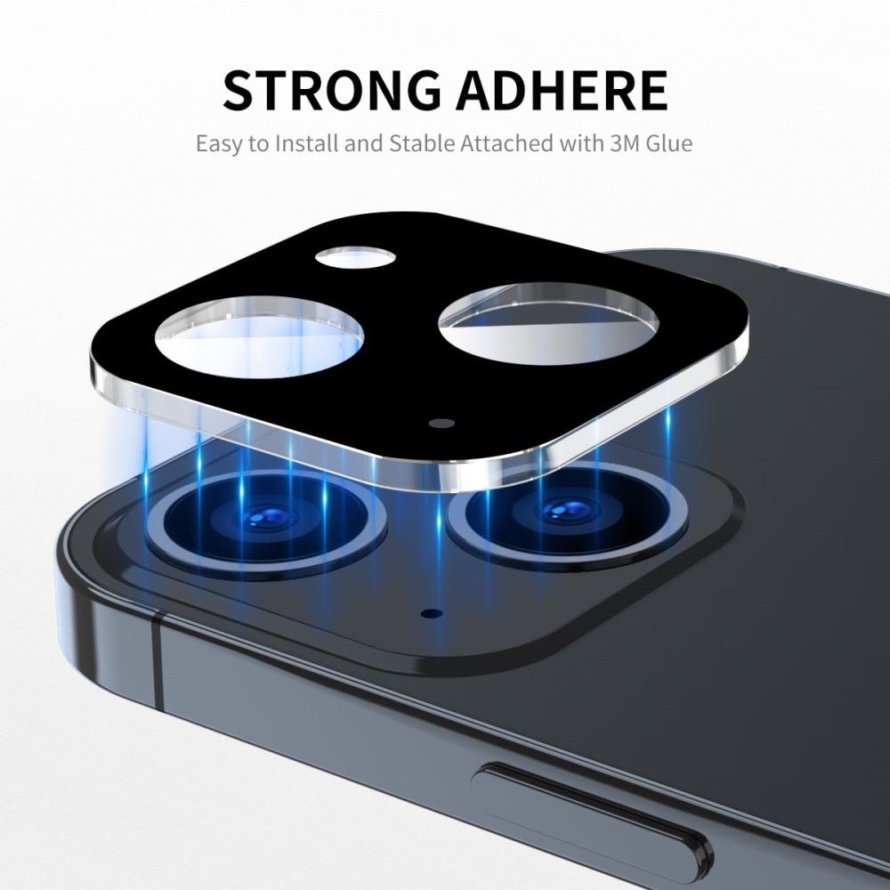 Protecteur d'objectif aluminium verre trempé iPhone 15, noir