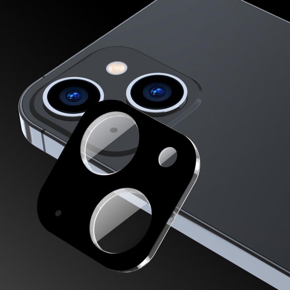 Protecteur d'objectif aluminium verre trempé iPhone 15 Plus, noir