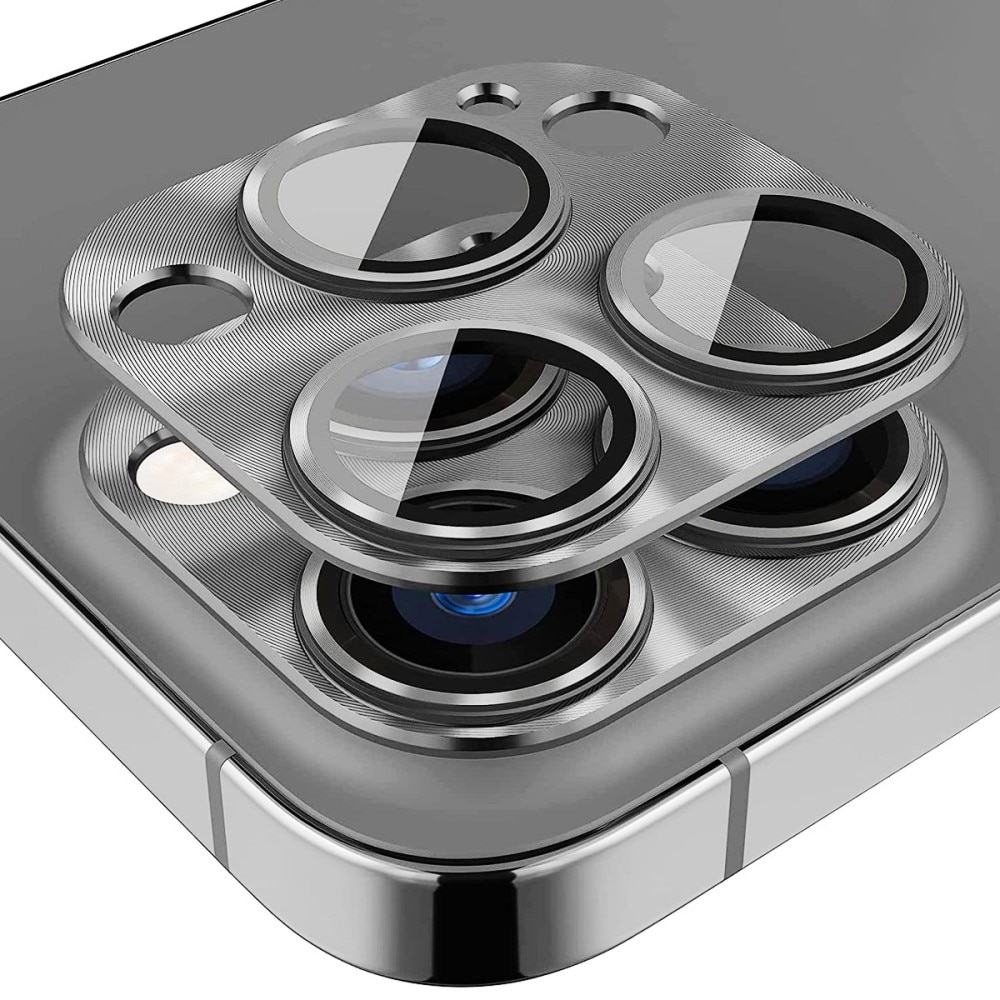 Caméra Protecteur Verre trempé Aluminium iPhone 15 Pro Max, gris
