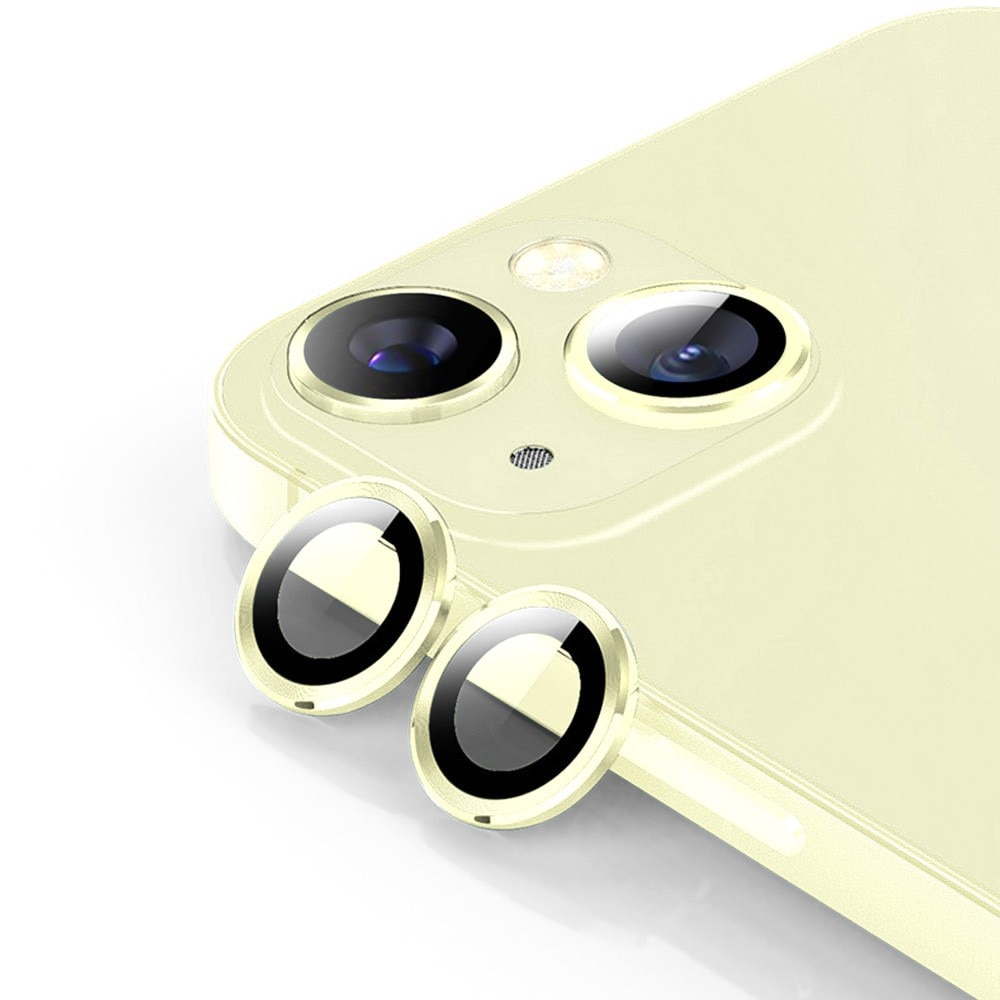 Protecteur d'objectif aluminium verre trempé iPhone 15 Plus, or