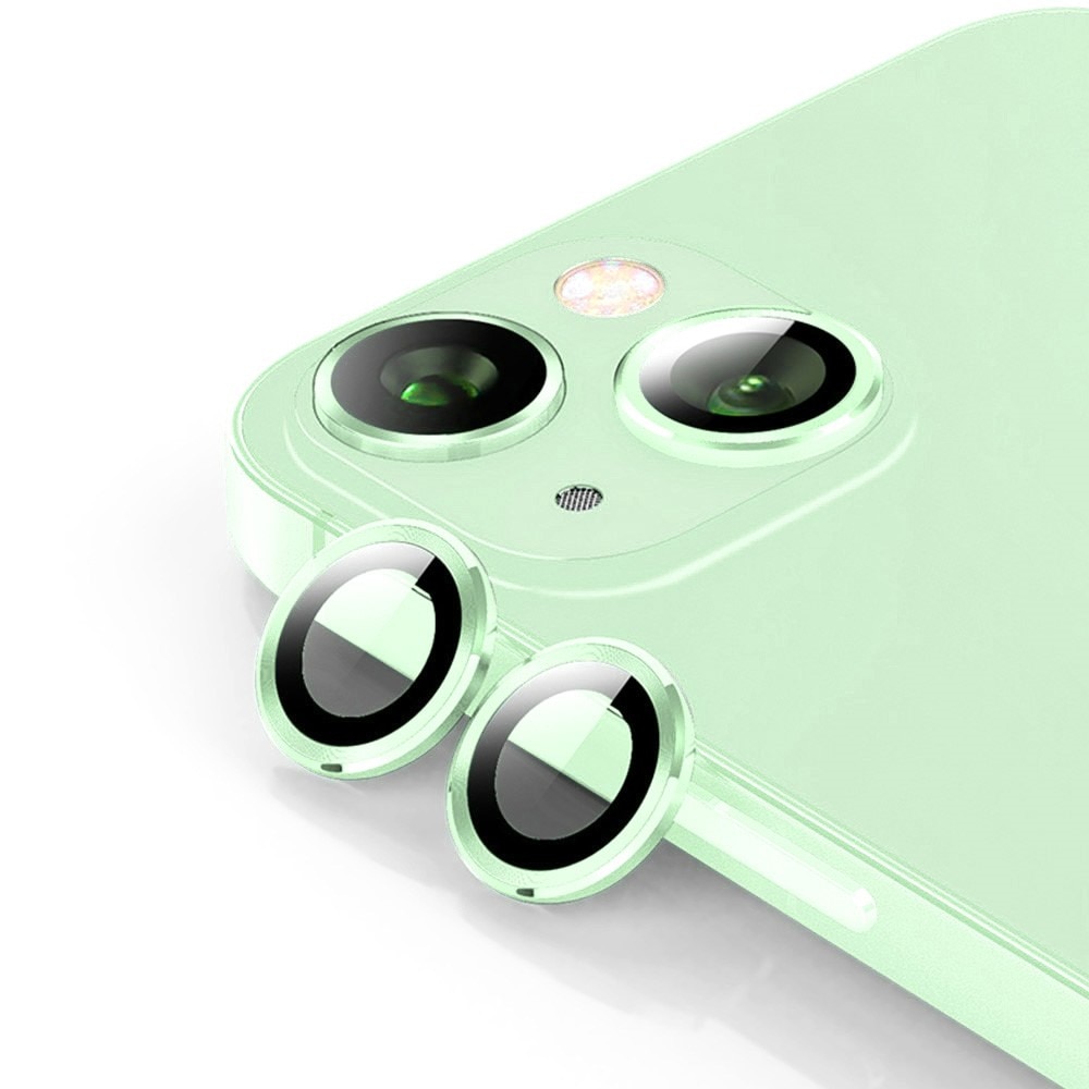 Protecteur d'objectif aluminium verre trempé iPhone 15, vert