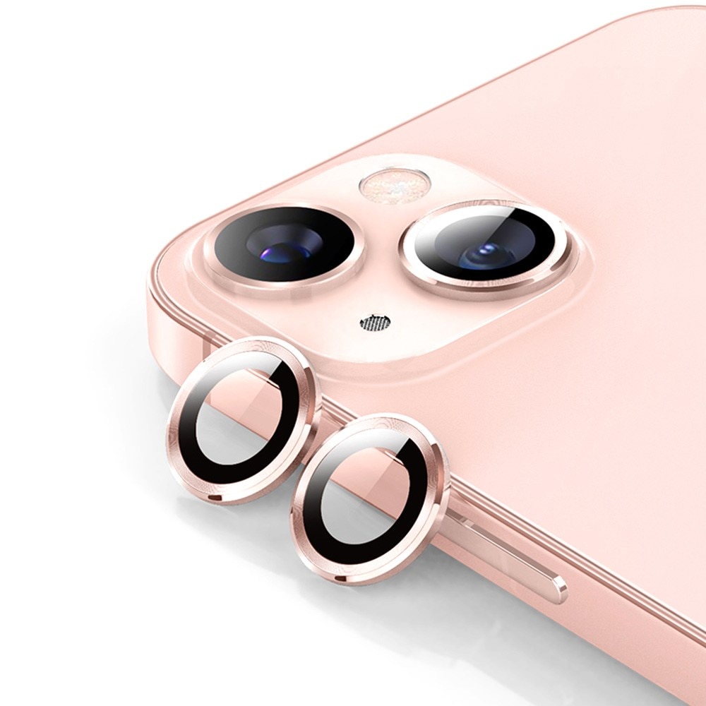 Protecteur d'objectif aluminium verre trempé iPhone 15 Plus, rose