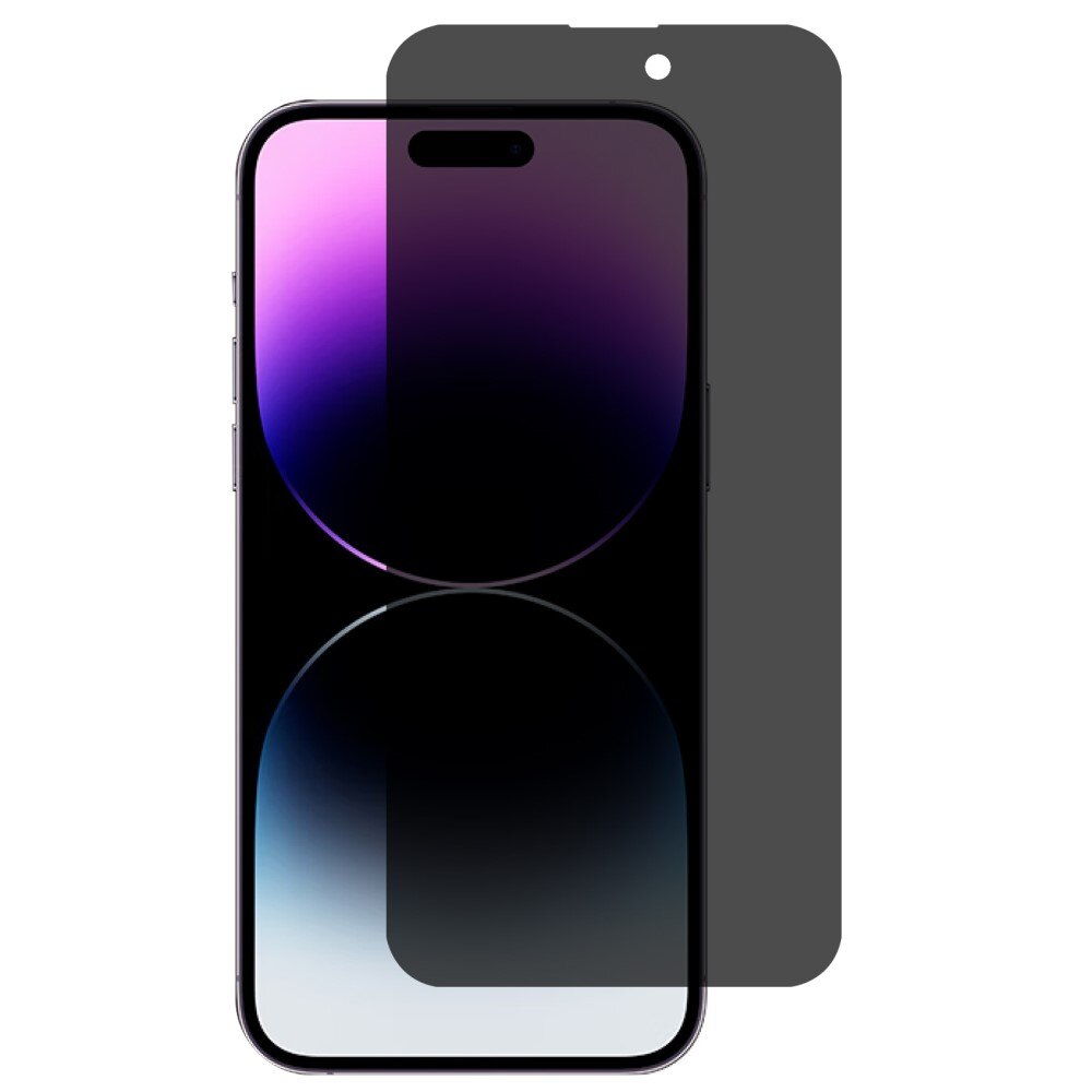 Protecteur d'écran de confidentialité en verre trempé iPhone 15 Pro, noir