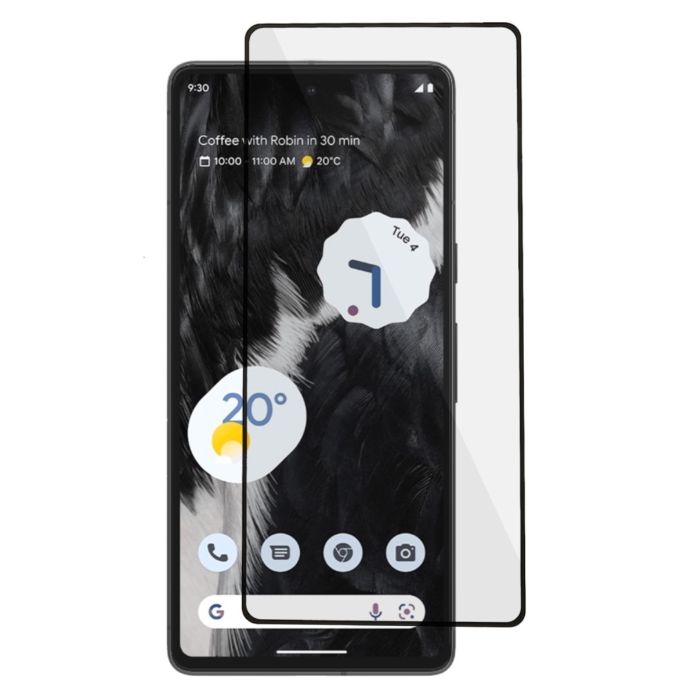 Protecteur d'écran complet verre trempé Google Pixel 8, noir