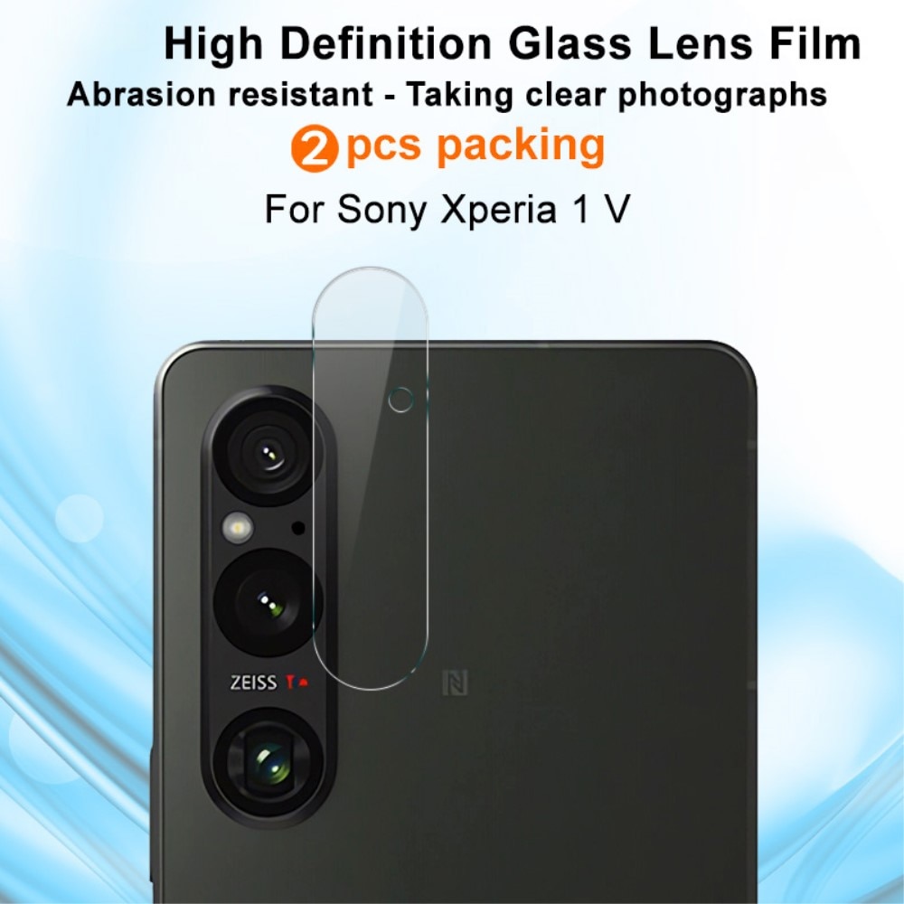 Protecteur de lentille en verre trempé 0,2 mm (2 pièces) Sony Xperia 1 V, transparent