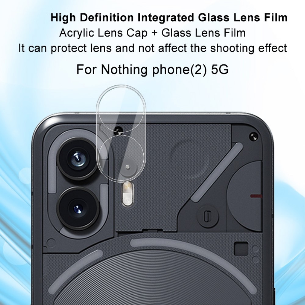 Protecteur de lentille en verre trempé 0,2 mm Nothing Phone 2, transparent