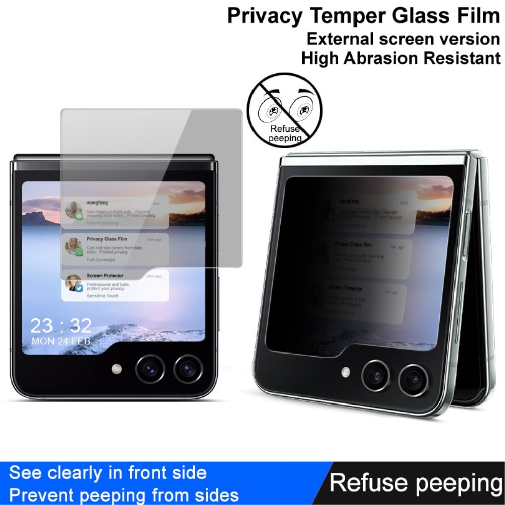 Imak Protection d'écran arriere en verre trempé de confidentialité Samsung  Galaxy Z Flip 5
