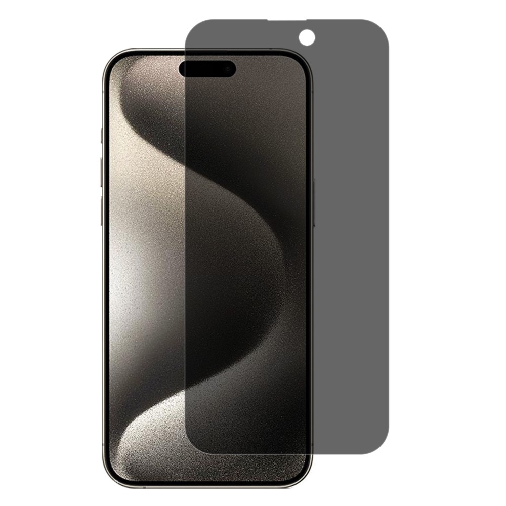 Protecteur d'écran de confidentialité en verre trempé iPhone 15 Plus, noir