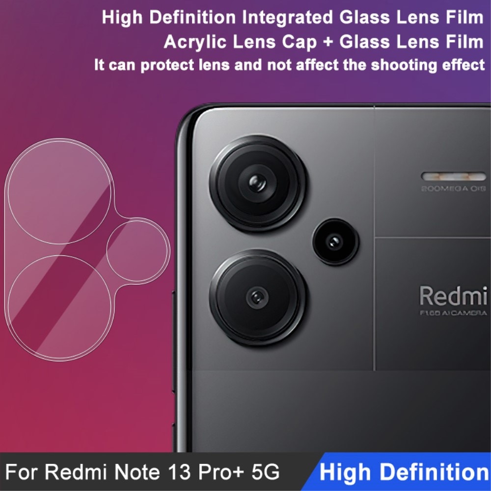 Protecteur de lentille en verre trempé 0,2 mm Xiaomi Redmi Note 13 Pro Plus, Transparent
