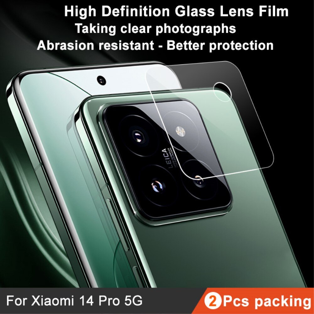 Protecteur de lentille en verre trempé 0,2 mm (2 pièces) Xiaomi 14 Pro, transparent