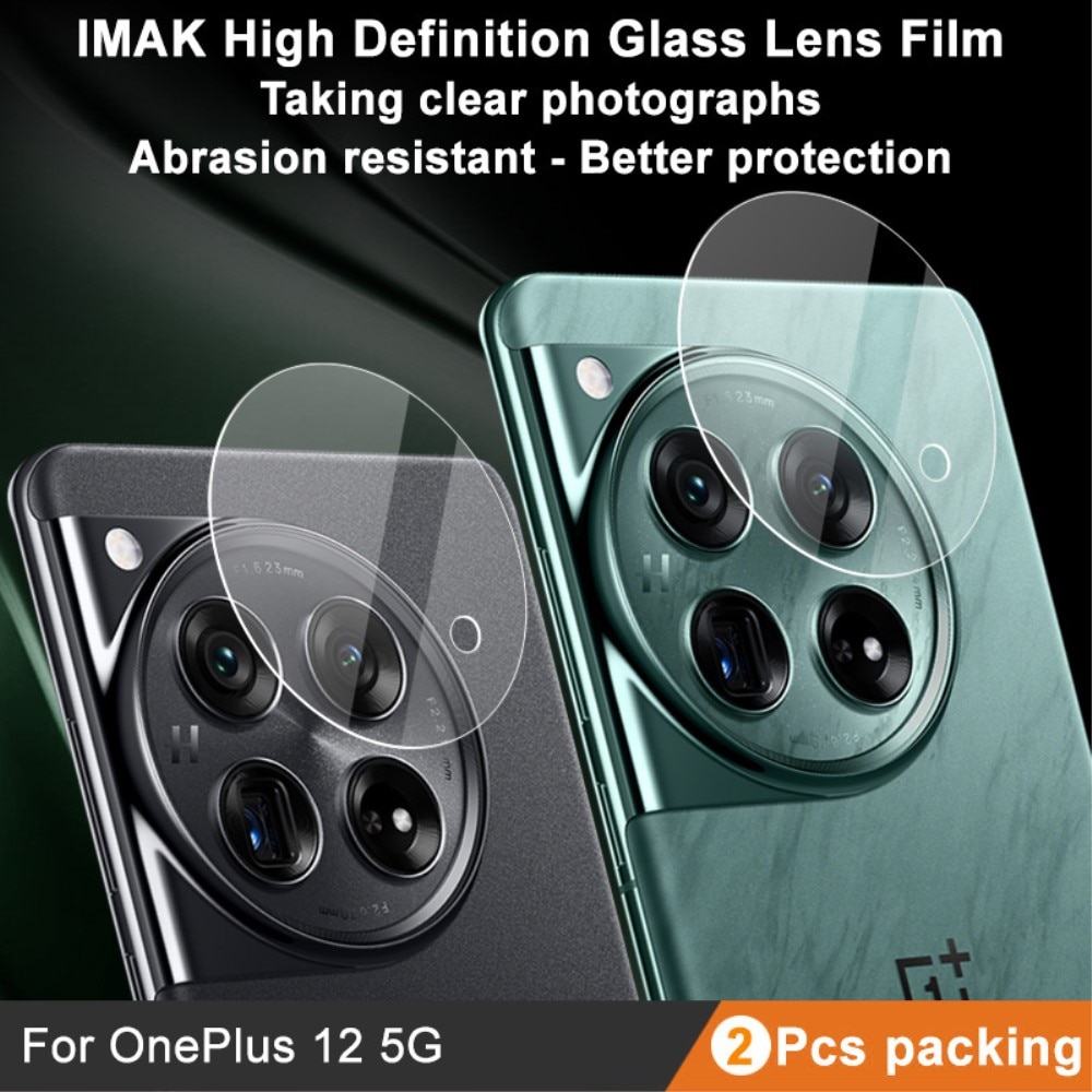 Protecteur de lentille en verre trempé 0,2 mm (2 pièces) OnePlus 12, transparent