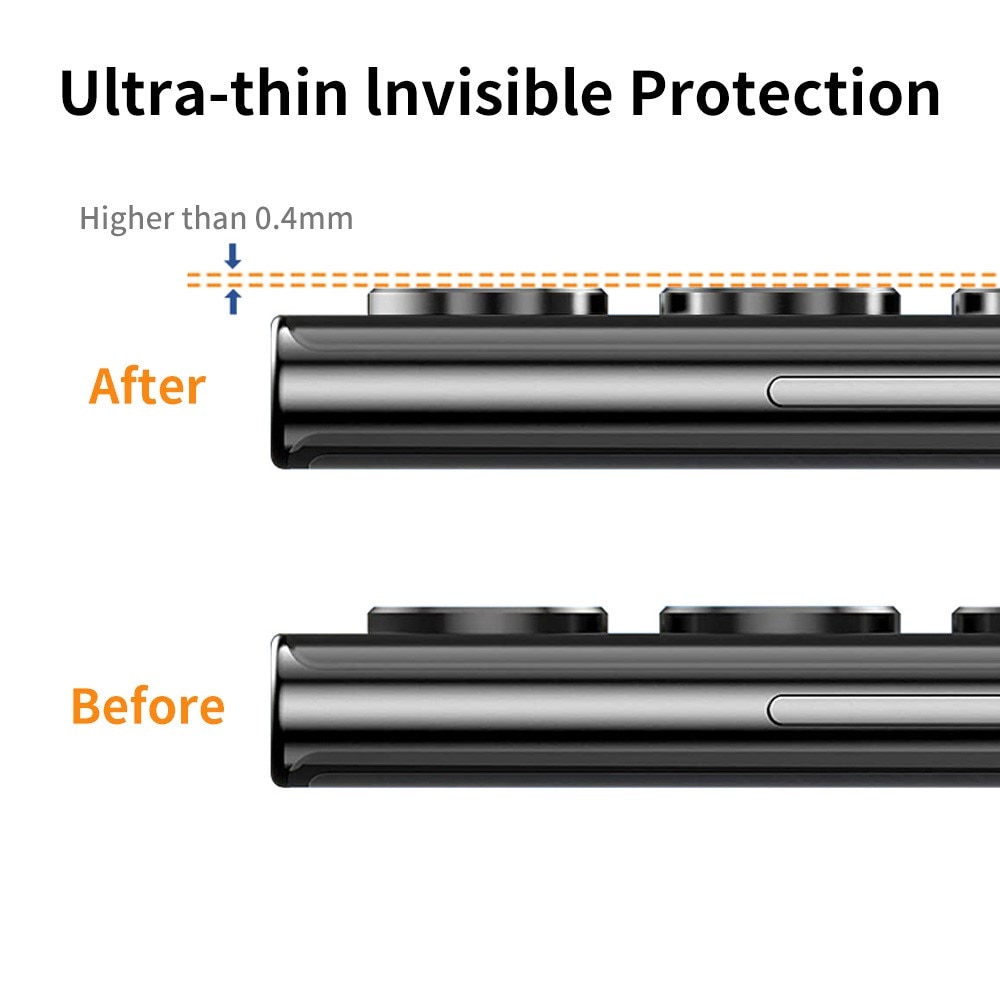 Protecteur d'objectif aluminium verre trempé Samsung Galaxy S24 Ultra, gris