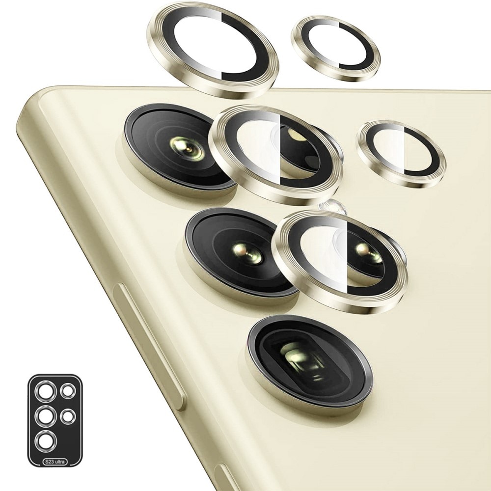 Protecteur d'objectif aluminium verre trempé Samsung Galaxy S24 Ultra, or