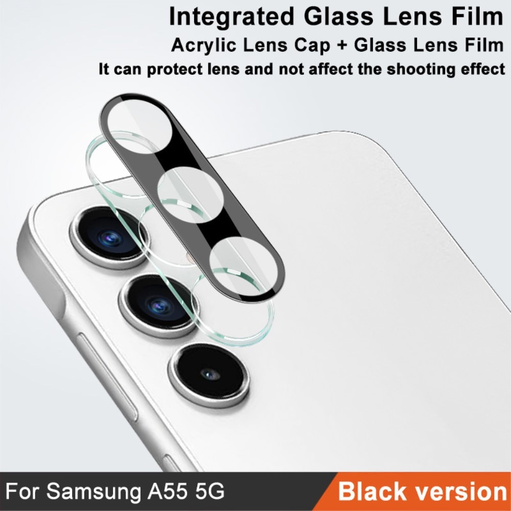 Protecteur de lentille en verre trempé 0,2 mm Samsung Galaxy A55, noir