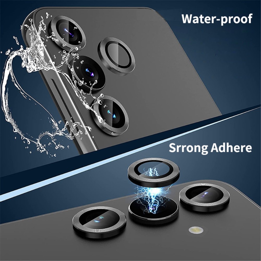 Protecteur d'objectif aluminium verre trempé Samsung Galaxy A05s, noir