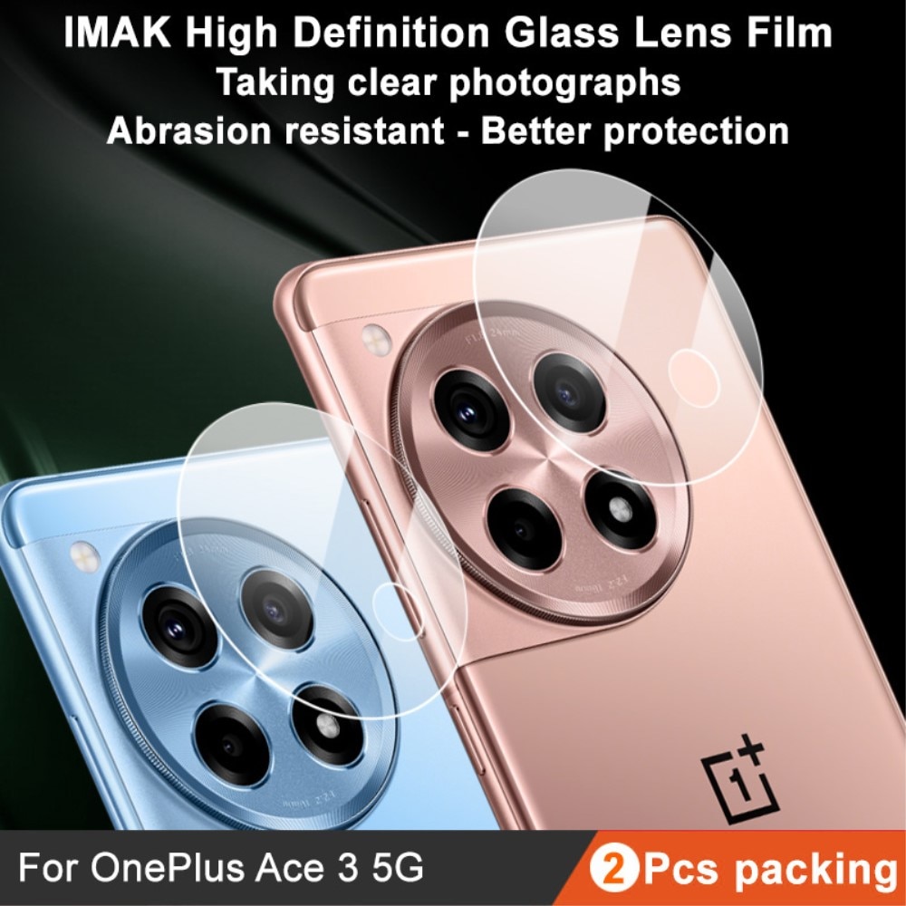 Protecteur de lentille en verre trempé 0,2 mm (2 pièces) OnePlus 12R, transparent