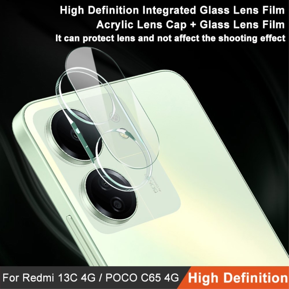 Protecteur de lentille en verre trempé 0,2 mm Xiaomi Redmi 13C, Transparent