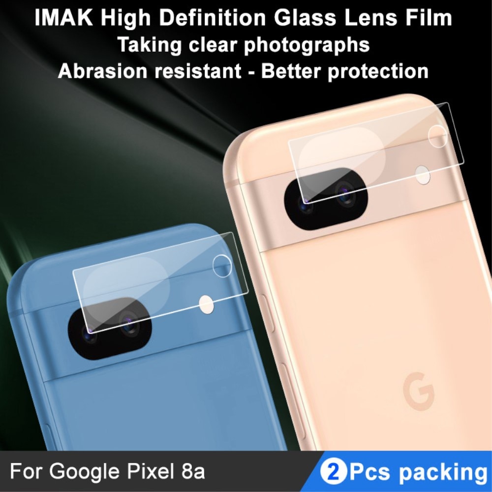 Caméra Protecteur en verre trempé 0,2 mm (2 pièces) Google Pixel 8a, transparent