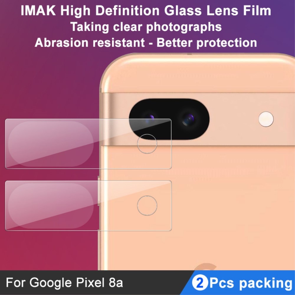 Caméra Protecteur en verre trempé 0,2 mm (2 pièces) Google Pixel 8a, transparent