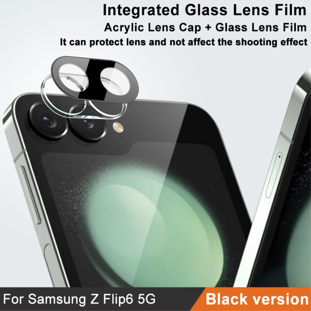 Protecteur de lentille en verre trempé 0,2 mm Samsung Galaxy Z Flip 6, Noir