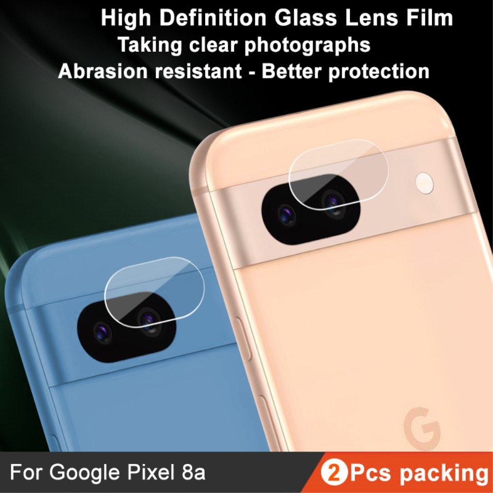 Protecteur de lentille en verre trempé 0,2 mm (2 pièces) Google Pixel 8a, transparent